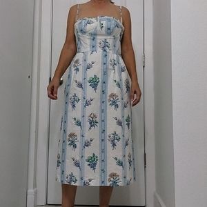 NWT Tuckernuck Corset Floral & Stripe Print Dress